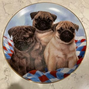 Danbury Mint 8” pug collectible plate